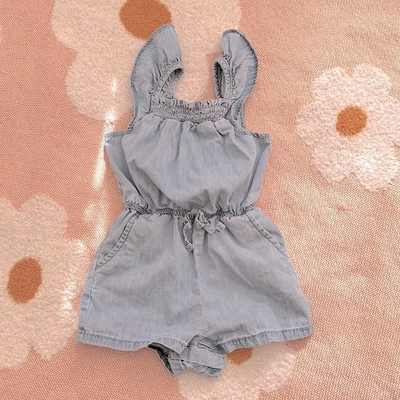 Cat & Jack Other - Denim ruffle tank/short romper